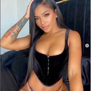 ||SOLD|| House of Cb Flaminia Black Velvet Corset Bustier size Large